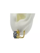 Kolczyki z żółtego 8k złota 333 z Akwamarynem vec003x-aq ZSRR styl Vintage Art Deco